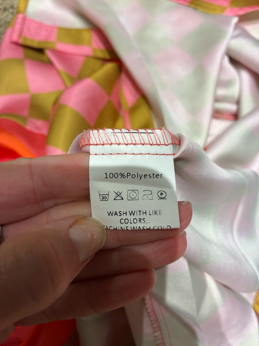 Emy Ave Wild Child Dress - Pink & Orange Satin Multi-Print - Sz S/M Hippie Boho - Picture 5 of 5